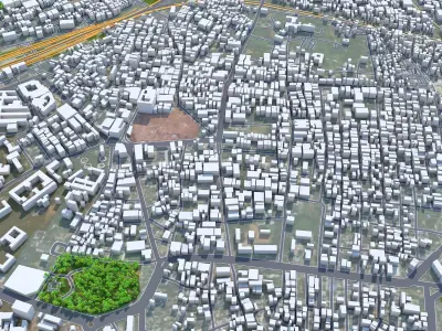 Guntur Andhra Pradesh 20km Low-poly 3D model