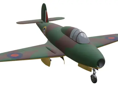 Gloster E2839 Low-poly 3D model