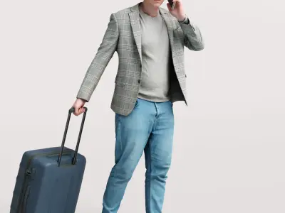 Humano Traveling Man with suitcase 2206-1 3D model