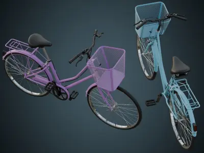 Bicycle 1A Low-poly 3D model