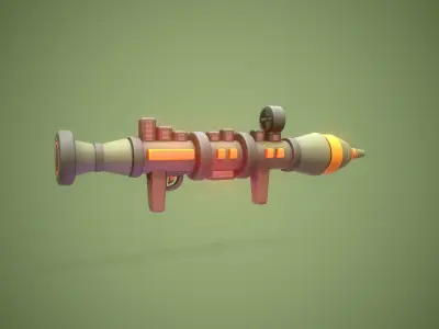 Stylized Rocket Launcher Low-poly 3D model purchase
