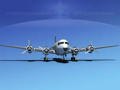 Douglas DC-7B Unmarked 2 3D model