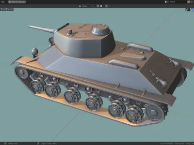 T 50 Tank Base Mesh Low-poly 3D model