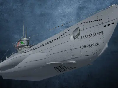 U-Boot Typ VIID detailed 3D model