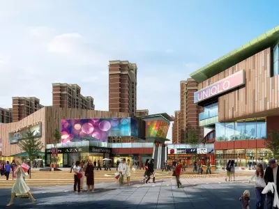 3Dmax fashion city commercial square building 97 3D model