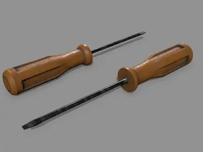 screwdriver Low-poly 3D model 24