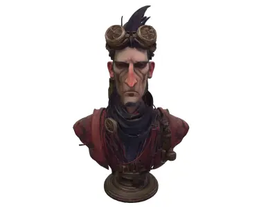 Steampunk Explorer Inventor Bust 3D model