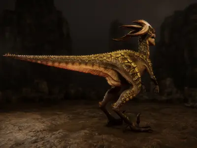 Raptors pack Low-poly 3D model