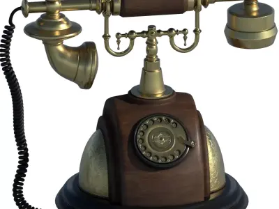 VINTAGE PHONE Low-poly 3D model