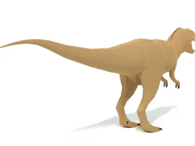 Low Poly Cartoon Abelisaurus Dinosaur Low-poly 3D model