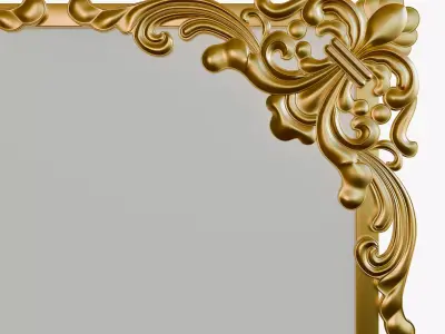 Deco 79 Ornate Vintage Mirror 3D Model Baroque Style Gold Frame 3D model