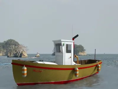 River vessel Low-poly 3D model