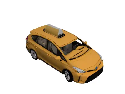 Toyota Prius Taxi Hybrid City Car Commercial Vehicle 3D model