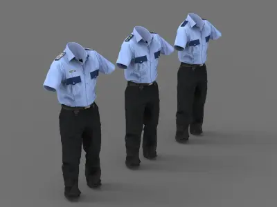 security gard outfit Low-poly 3D model