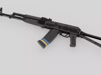 Rigged AK-74 Ukraine Edition Low-poly 3D model