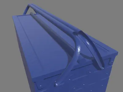 Metal Cantilever Toolbox Low-poly 3D model