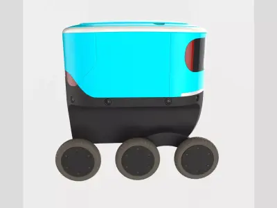Amazon Delivery Scout Robot Low High Subdiv Low-poly 3D model