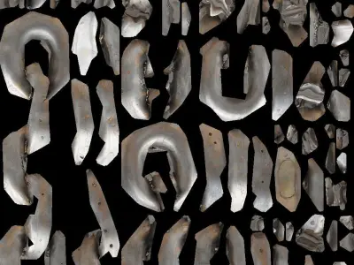 Cartoon Steel Chain Low-poly 3D model