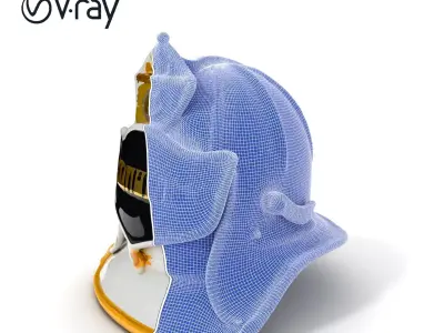 Fire Chief Helmet D Model Pack Low-poly 3D model