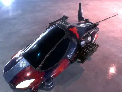 Sci Fi vehicle Low-poly 3D model