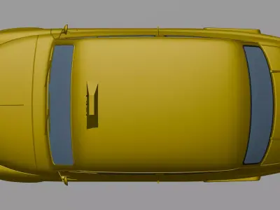 Low Poly Vintage Yellow Taxi Car 3D Model Low-poly 3D model