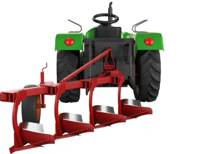 Tractor Plougher 3D model