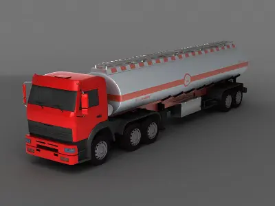 truck tank tanker fuel semi freight transportation trucking 3D model