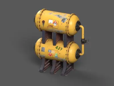 Stacked liquid fuel tanks - PBR - UE5 Free low-poly 3D model