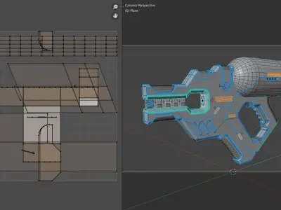 sci-fi gun Low-poly 3D model