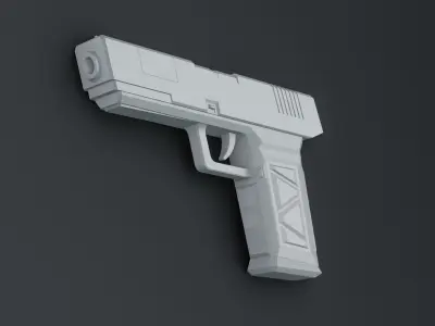 Flat Pistol 3D model
