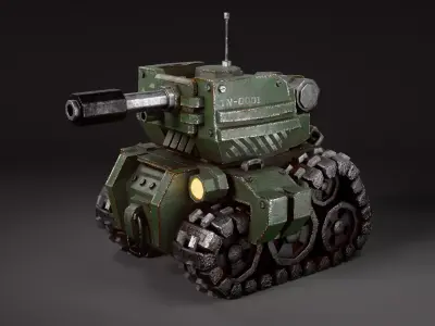 stylized tank Low-poly 3D model from CGTrader
