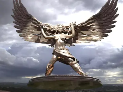 Serafim Female Curved wings 1  3D model