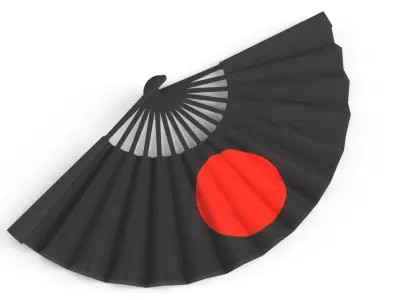 Japanese Folding Fans Collection 3D model