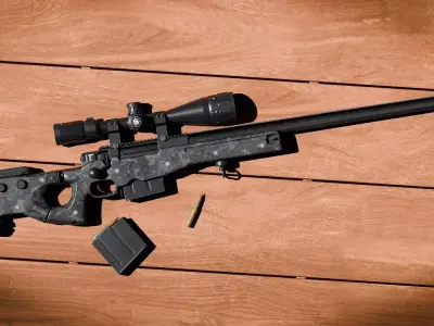 AWP sniper rifle Low-poly 3D model