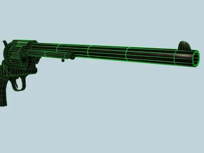 Colt Buntline Special Revolver with Ammo Low-poly 3D model