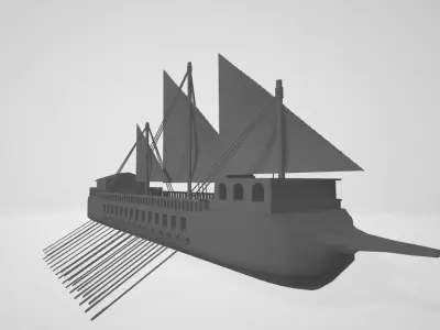 Byzantium Navy Vessel Low-poly 3D model