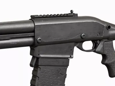 Remington 870 Shotgun Modular Tactical Low-poly 3D model