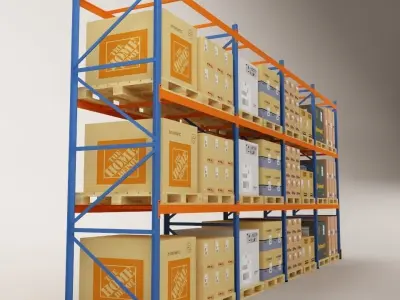Warehouse Rack Storage 07  3D model