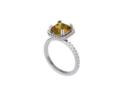  Asscher Solitair Ring 3D print model buy