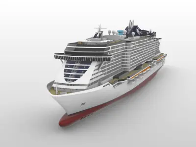 MSC Seaside cruise ship printable scale model 3D print model