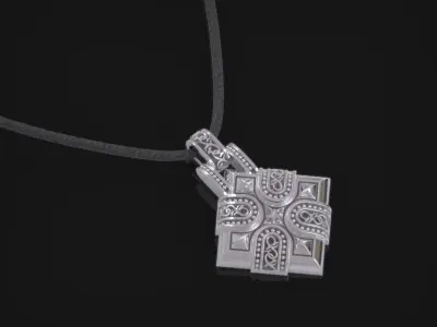Medieval Pendant - 3D model FOR SALE - Custom 3D Jewelry 3D print model