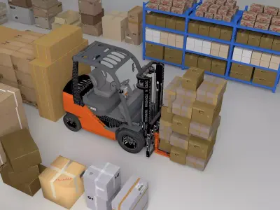 Warehouse Logistics Asset Pack Low-poly 3D model