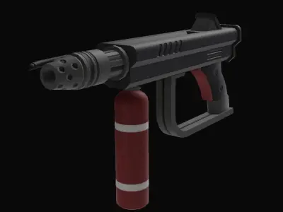 Stylized Sci-Fi Battle Fire Gun Low-poly 3D model