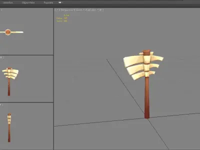 Cartoon Bone Axe - Primitive Weapon Low-poly 3D model