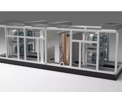 Industrial Air Handling Unit AHU with Detailed Interior 3D model