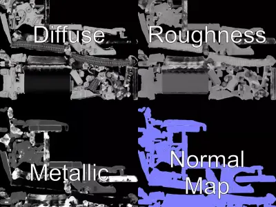 Arctic Camouflage Tank model pack Low-poly 3D model