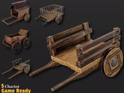 5 Chariot Game Ready VOL01 Low-poly 3D model