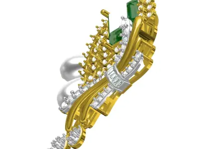 Antique Art Deco Pearl Drop Pendant 3D print model