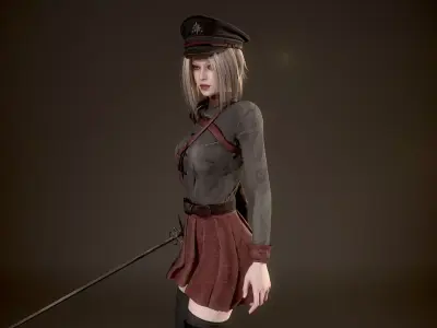 Red Admiral Lady Low-poly 3D model