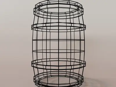 Wooden Barrel - Game Ready PBR Textures Low Poly Low-poly 3D model